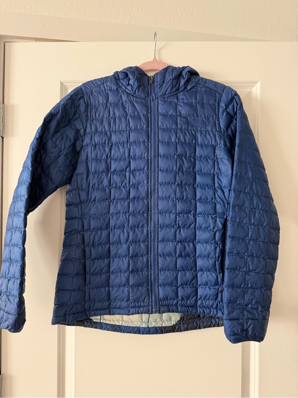 The North Face Women's Blue Quilted Hooded Puffer Jacket